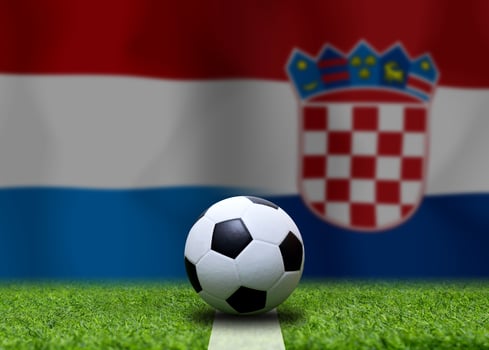 Football Cup competition between the national Netherlands and national Croatia. photo
