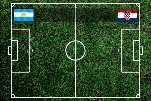 Football Cup competition between the national Argentine and national Croatia. photo