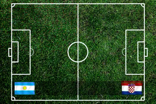 Football Cup competition between the national Argentine and national Croatia. photo