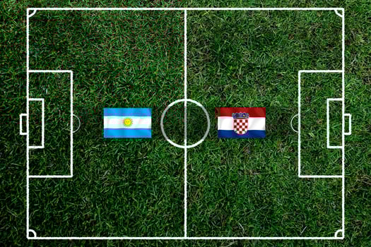 Football Cup competition between the national Argentine and national Croatia. photo