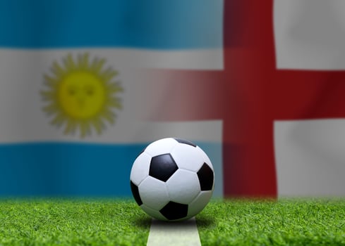 Football Cup competition between the national Argentine and national England. photo