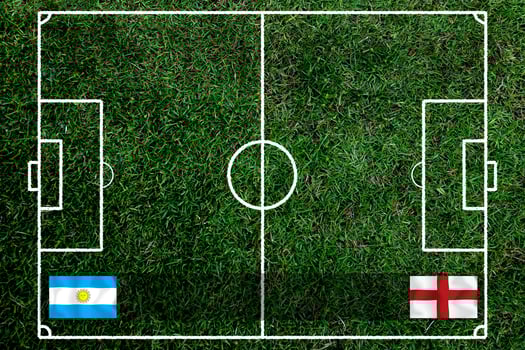 Football Cup competition between the national Argentine and national England. photo