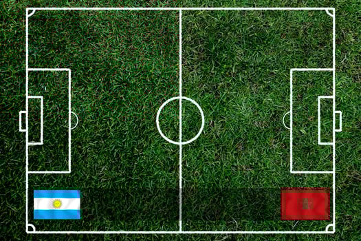 Football Cup competition between the national Argentine and national Morocco. photo