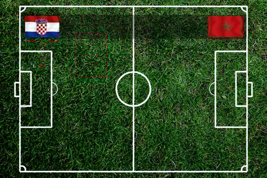 Football Cup competition between the national Croatia and national Morocco. photo
