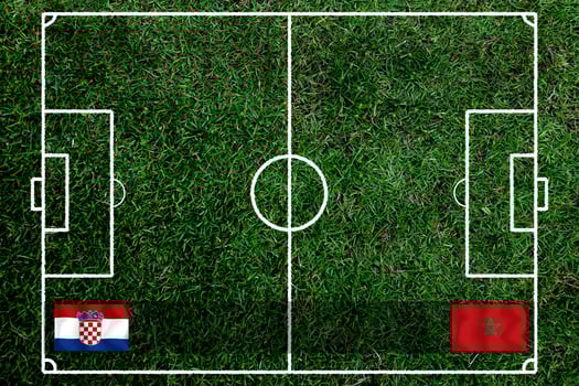 Football Cup competition between the national Croatia and national Morocco. photo