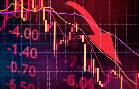 Stock crash market exchange loss trading graph analysis investment indicator business graph charts of financial digital background down stock crisis red price in down trend chart fall - photo