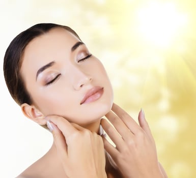 Beautiful asian girl with clean fresh skin photo