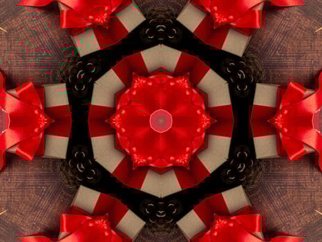 Abstract kaleidoscope background. Beautiful multicolor kaleidoscope texture. Unique kaleidoscope design. with red and brown base colors photo