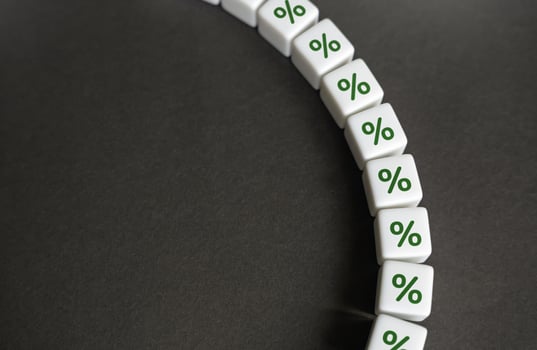 A chain of interest and loans. Discounts and sale promotions. Loyalty program. Debt burden. Credit line. Bank. Shopping. Banking. Interest rate on loan or deposit. photo