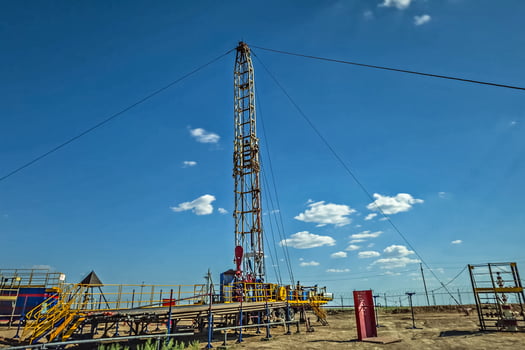 Drilling rig for oil well drilling. Equipment for drilling oil and gas well. photo