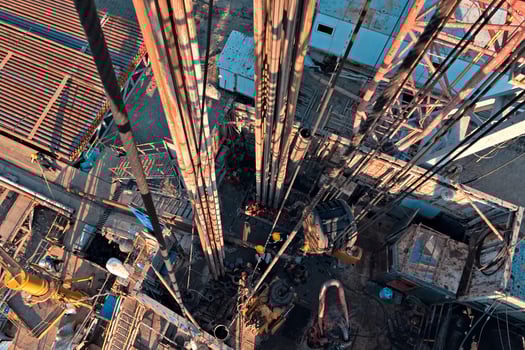 Drilling rig for oil well drilling. Equipment for drilling oil and gas well. photo