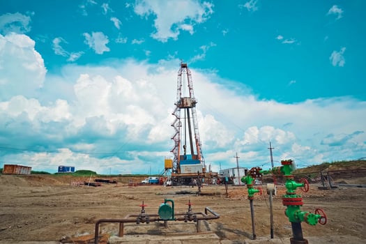 Drilling rig for oil well drilling. Equipment for drilling oil and gas well. photo