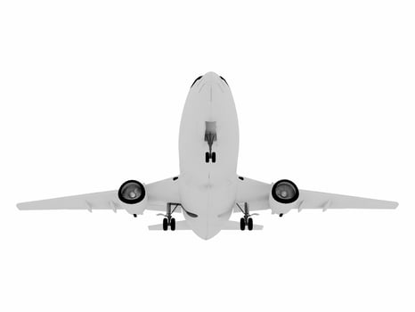 Airplane isolated on white background.  3D illustration. photo