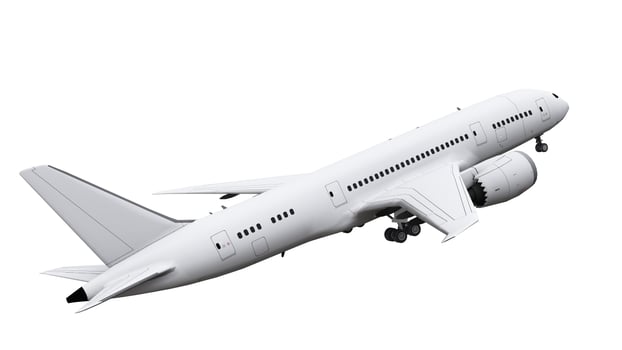 Airplane isolated on white background.  3D illustration. photo