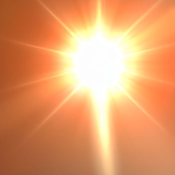 Lens flare isolated on black background. Generative AI. photo