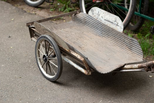 Cart on wheels. Bike trailer. Transport for cargo. photo