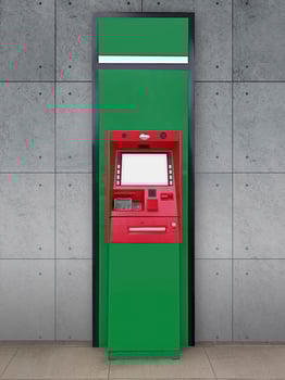 Atm Machine on concrete wall photo
