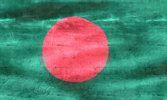 Bangladesh flag - realistic waving fabric flag photo
