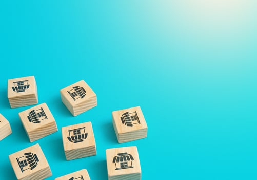 Scattered blocks with shops. Labor market and recruitment of workers. Search for availability of goods. Franchise business. Entrepreneurship, opening of new outlets. Support for entrepreneurs photo