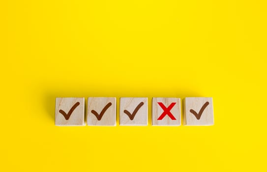 One error or non-compliance with the conditions. Not a conformist. The right to veto a law or resolution. Artificial bureaucratic corruption obstacles. Unreliability. Doubtful result. photo