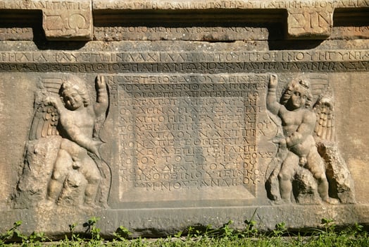 Sarcophagus in Aphrodisias Ancient City in Aydin, Turkiye photo