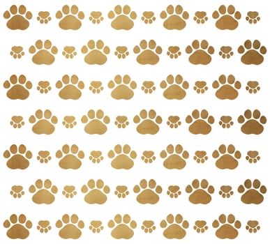 Seamless pattern with gold paws. Cat Paw Dog Paw kitten vector Seamless Pattern wallpaper background. Paw prints dog track banner divider border design template photo