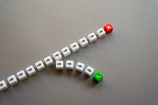 Deviate from the path and successfully complete the goal. Review your actions. Exit promptly. Sell assets and shares at the peak. Run before failure. Crisis forecast, come out with a profit. photo