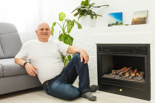Old man and Covid-19. Stay at home and Quarantine concept. Stay at home social media campaign for coronavirus prevention. Social distancing . photo