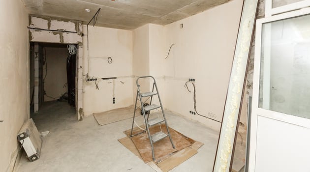 Renovation concept - room during restoration photo