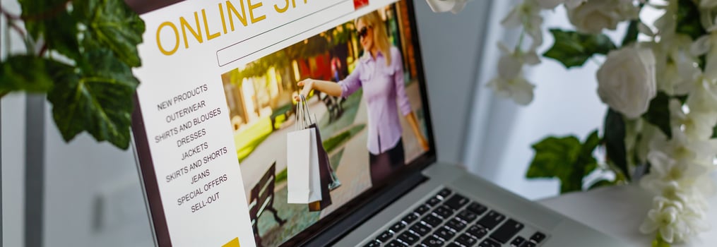 Online shopping concept. using laptop ,color filter photo