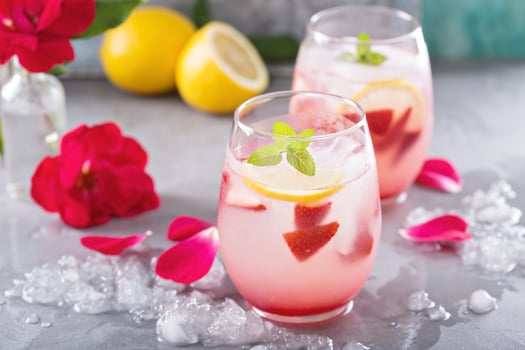Strawberry lemonade with rose water photo