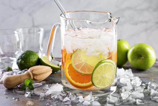 Infused water with citrus fruits photo