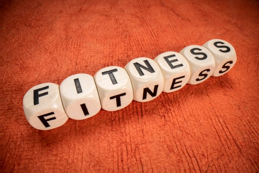 fitness word in letter cubes photo