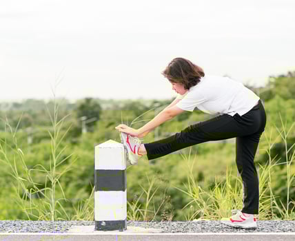 Woman preparing for jogging outdoor photo