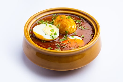 Anda Masala or Egg Curry is popular indian spicy food photo