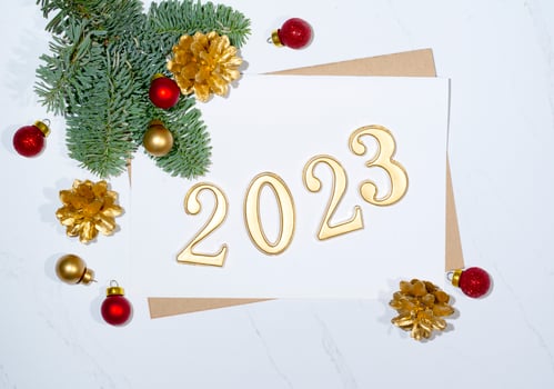 New year 2023 holidays card photo