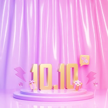 flash sale banner with podium template design and lightning icons photo