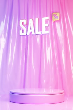 flash sale banner with podium template design and lightning icons photo