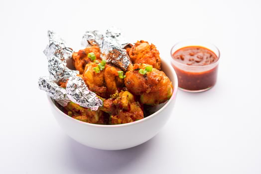 Chicken Lollipop Grilled Tandoori Non Veg With Schezwan sauce Dip Chutney photo