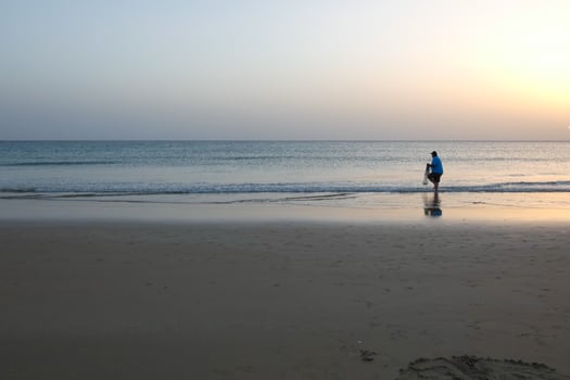 Beach shore fishing, traditional fishing as a hobby photo
