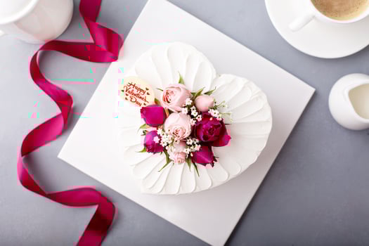Valentines Day cake with cream photo