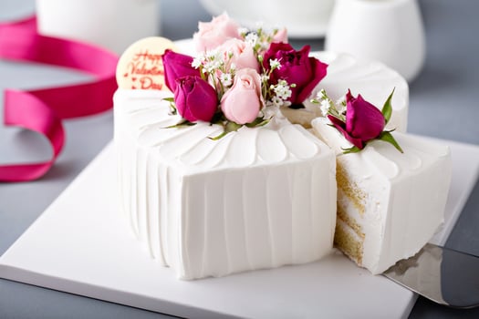 Valentines Day cake with cream photo