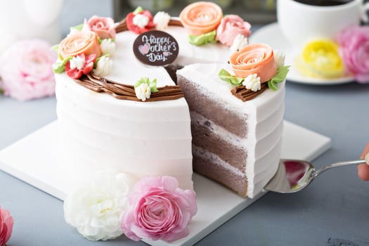 Mothers day cake with flowers photo