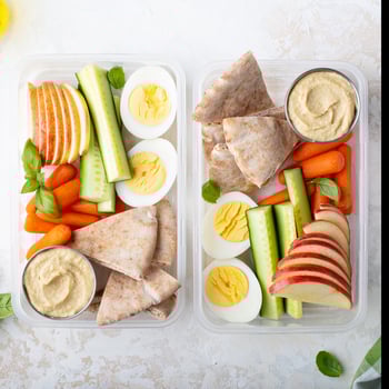 Healthy and nutricious lunch or snack boxes photo
