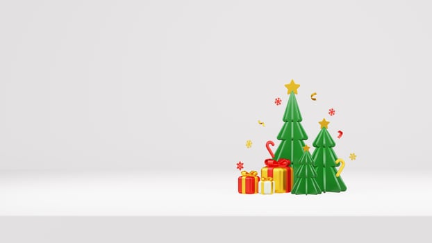 Merry Christmas 3D Render Composition With Ornament For Event Sale Social Media And Landing Page photo
