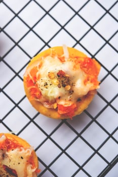 Papdi pizza are mini food bites, Indian kids favourite party snack photo