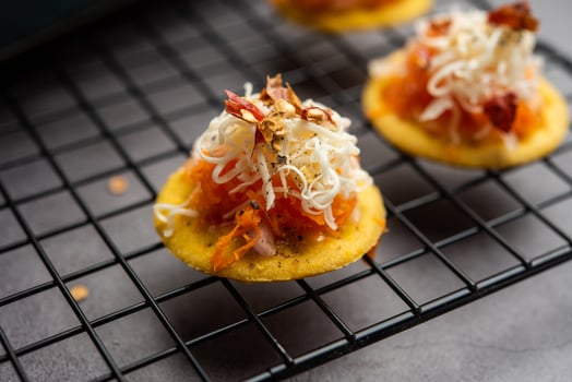 Papdi pizza are mini food bites, Indian kids favourite party snack photo