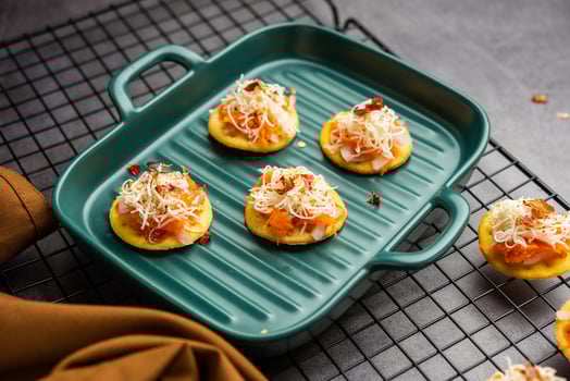 Papdi pizza are mini food bites, Indian kids favourite party snack photo
