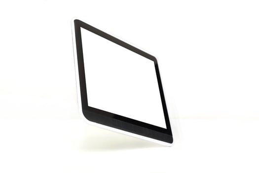 Modern black tablet pc isolated on white with clipping path photo