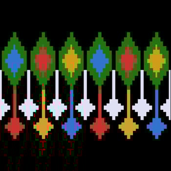 Beautiful colorful christmas Thai knitted embroidery . geometric ethnic oriental pattern traditional on black background, Thai pattern culture isolated with clipping path photo